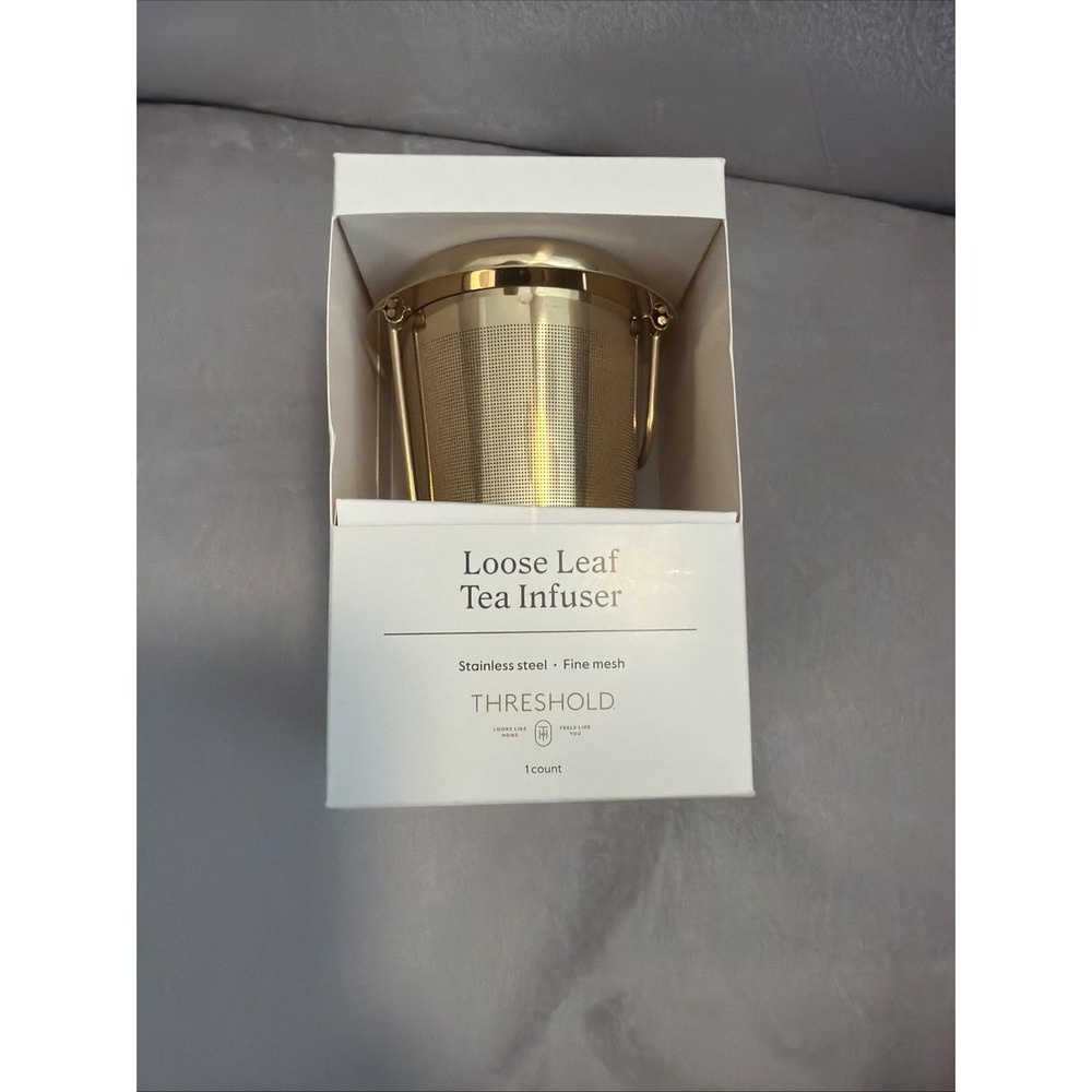 Gold-tone Loose Leaf Tea Infuser – Stainless Steel Fine Mesh Threshold